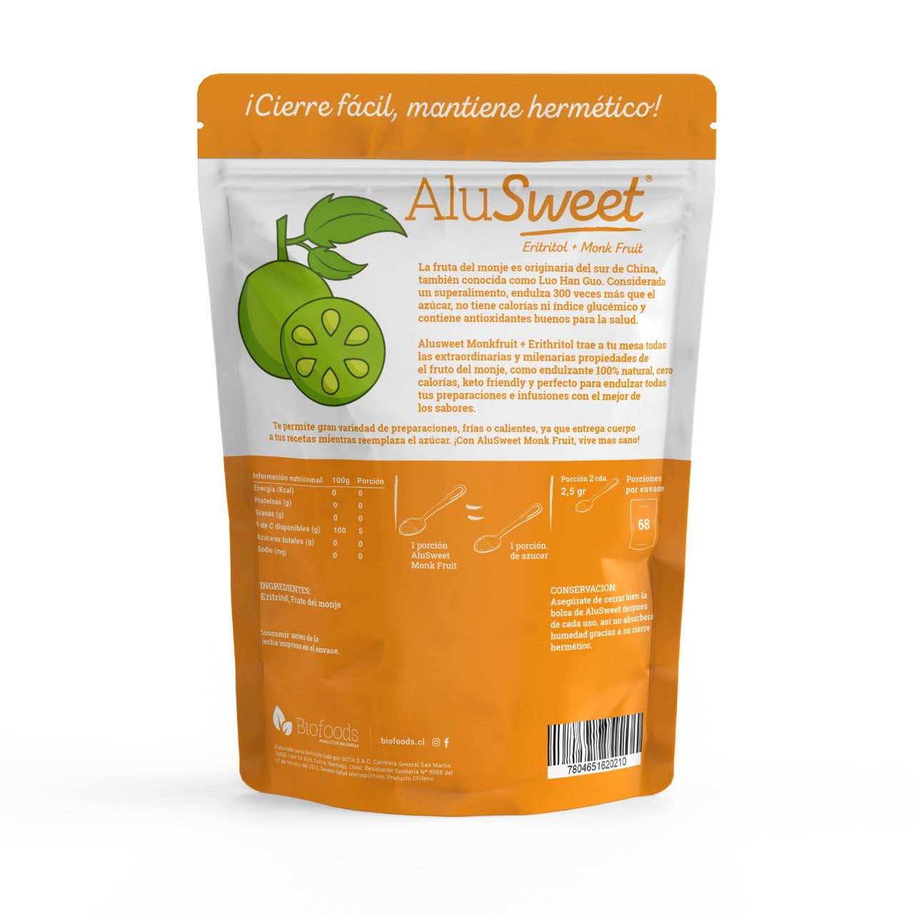 Pack 100% Natural: Monkfruit Eritritol 340 g + Stevia Alulosa 180 ml