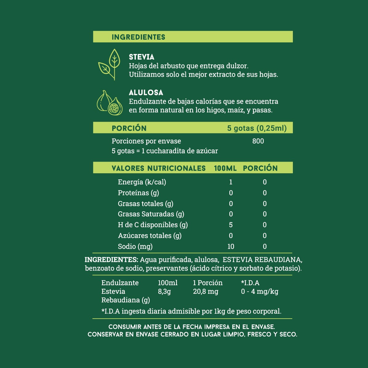 AluSweet Stevia + Alulosa Gotas 180ml